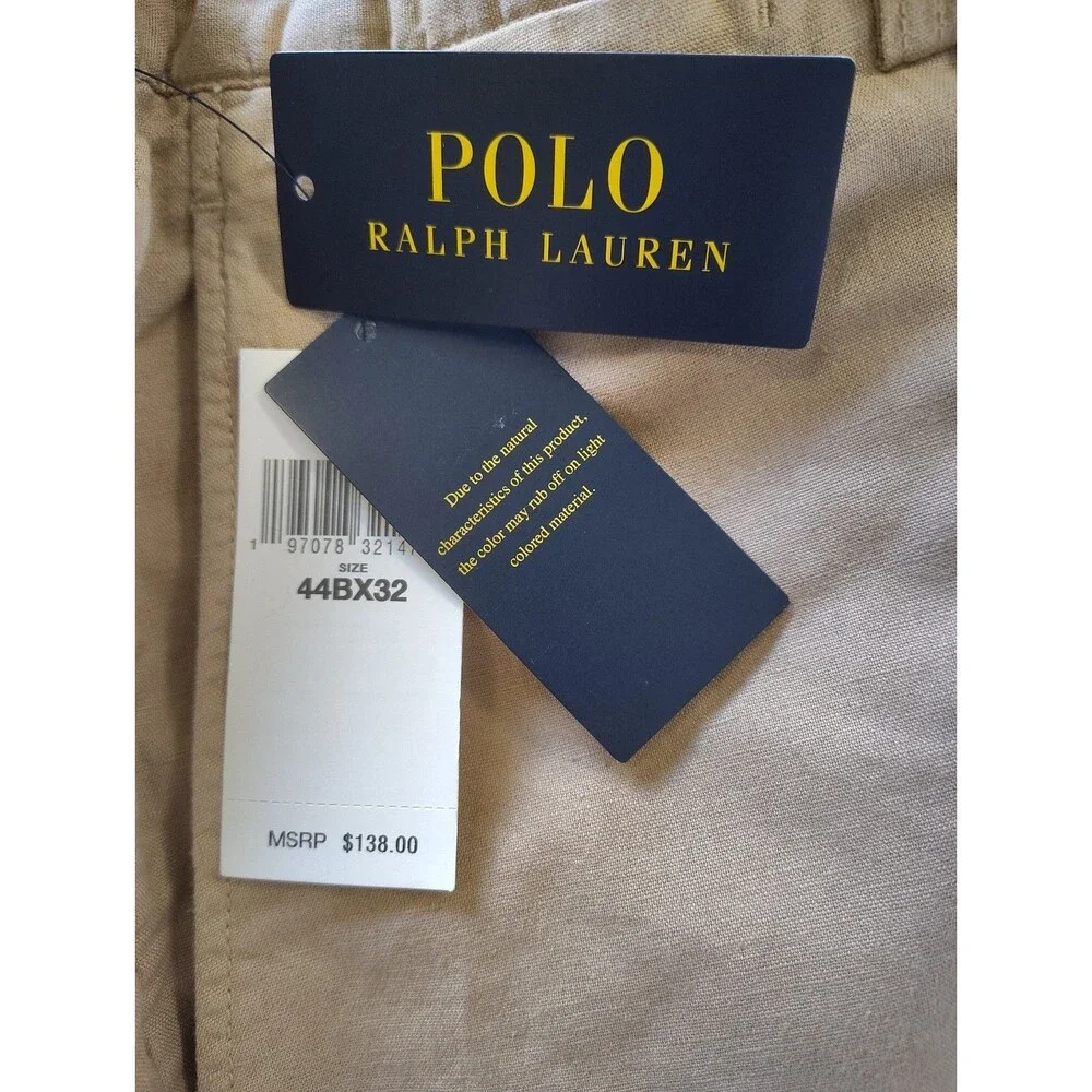 Polo Ralph Lauren Men's 44Bx34 Classic fit Stretch Chino Pants Khaki Big & Tall